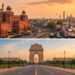 Delhi in 2 Days Old vs New Delhi itinerary showing Red Fort and India Gate