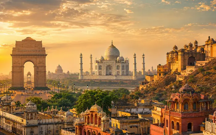 Golden Triangle Tour featuring Delhi, Agra and Jaipur landmarks