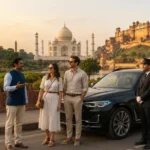 Luxury Golden Triangle tour with private guide, chauffeur and luxury car near the Taj Mahal