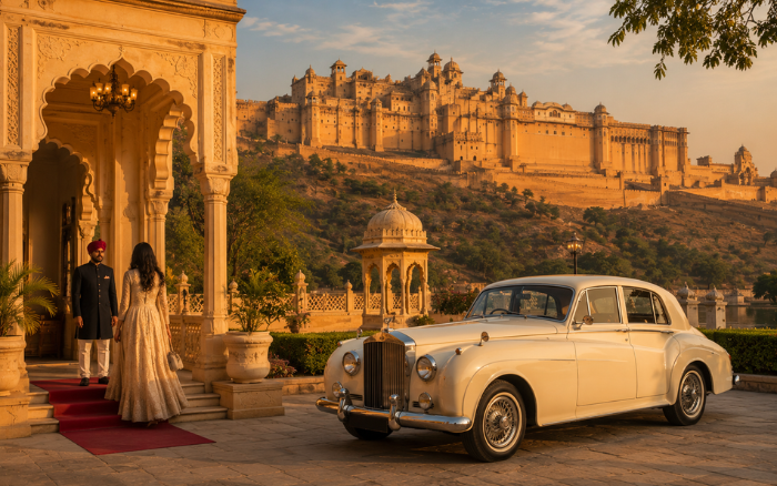 Luxury Rajasthan tour with Jaipur palace and vintage luxury car