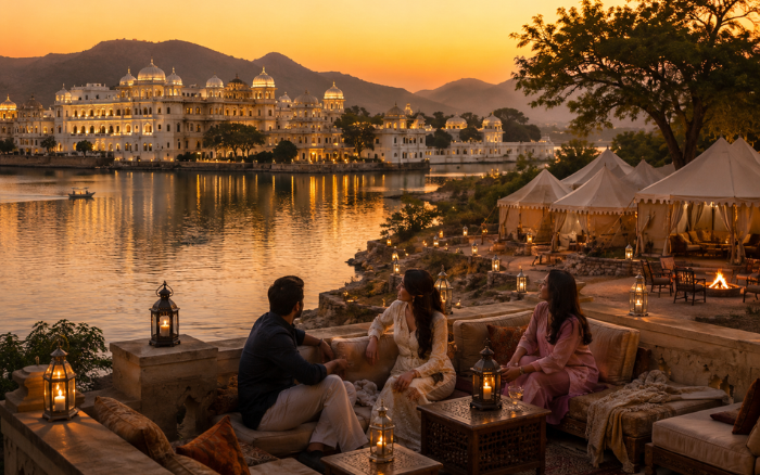 Luxury Rajasthan tour with Udaipur Lake Pichola palace at sunset